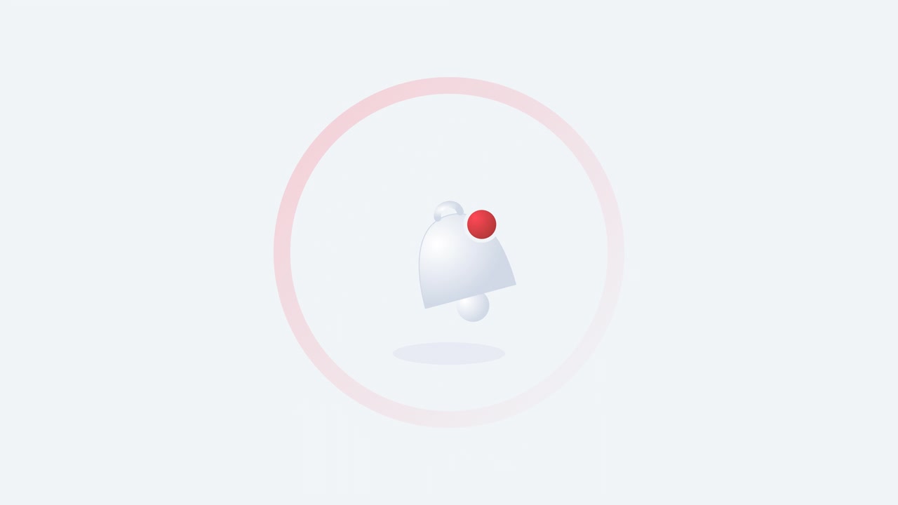 Animated Notification Bell Icon with Red Alert Dot