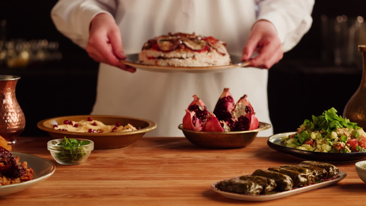 Chef Presenting a Delicious Middle Eastern Rice Dish