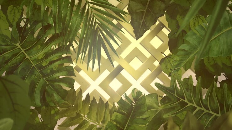 Closeup tropical flowers and leaf with summer background 6