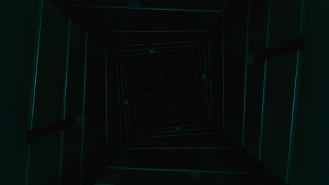abstract geometric tunnel with green neon lights