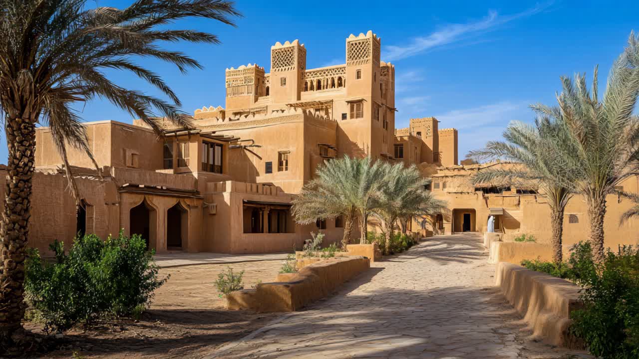 Ancient Adobe Building in the Desert