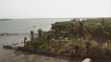 Aerial:-Kitesurfing-in-the-river-delta-of-Parnaiba,-Northern-Brazil