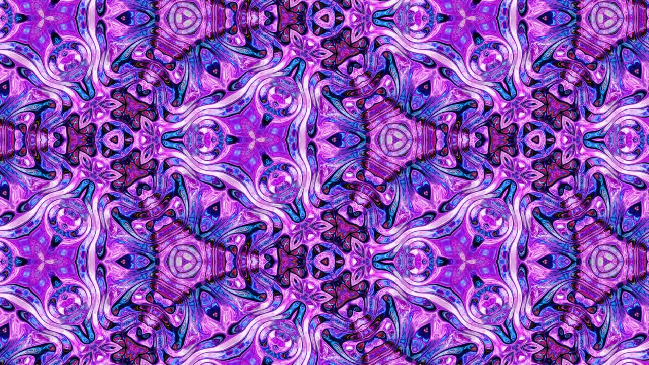 3d elegante abstracto en bucle bg como patrón simétrico ondulado como estructura caleidoscópica con ondas, vidrio líquido multicolor con hermosos colores de gradiente. 4k animado fluido colorido de moda