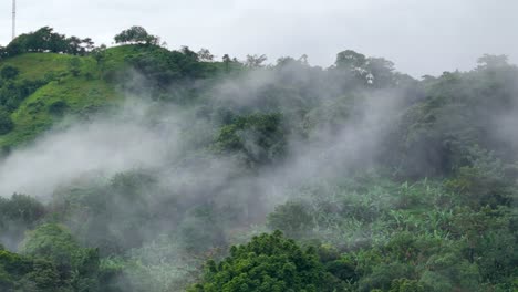 mountains of rain forests, clouds among the mountains, panama drone 4k