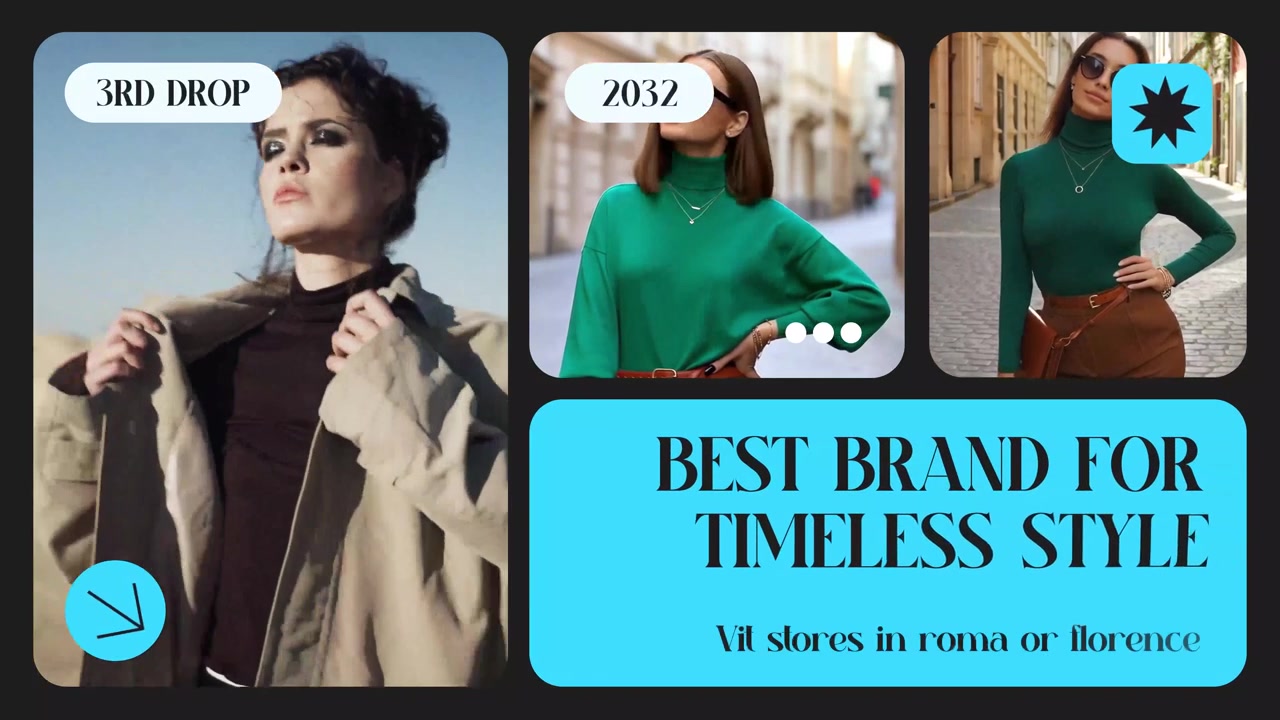 Stilfulde kvinder modellerer rullekrave-sweatre og moderigtige outfits.