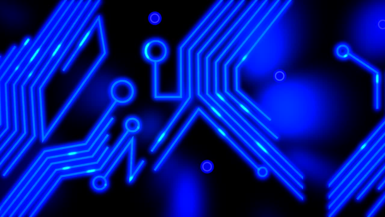 un concepto abstracto de circuitos electrónicos en vivo en color azul - bucle sin costuras
