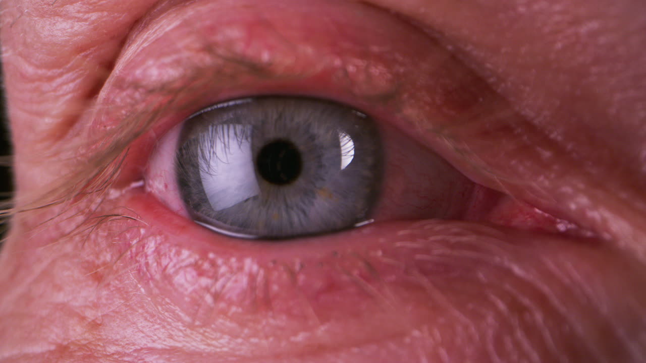 primer plano del ojo de una persona de edad avanzada