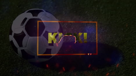 animation of kick text over football