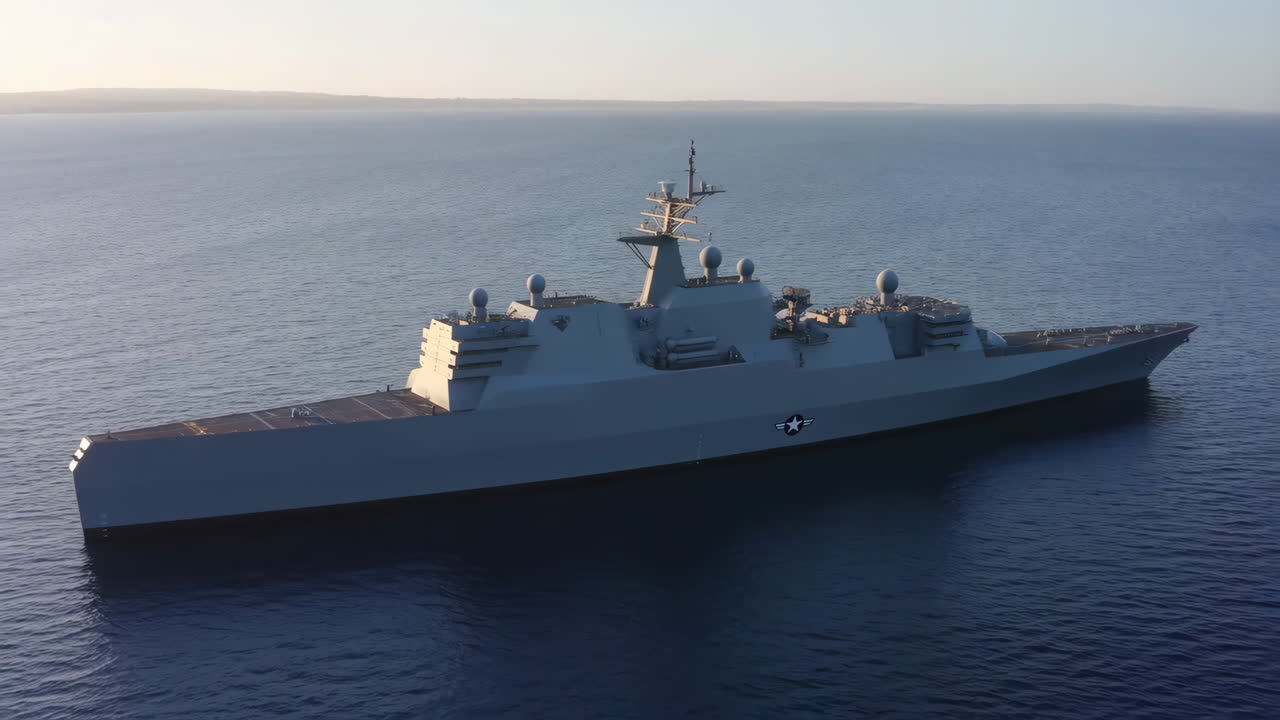 Advanced Warship on Calm Ocean Waters