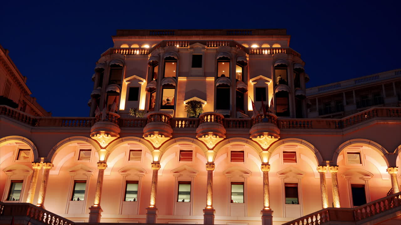 Monte Carlo, Monaco - October 24, 2024: The Cardiovascular and Thoracic Centre of Monaco hospital in the evening