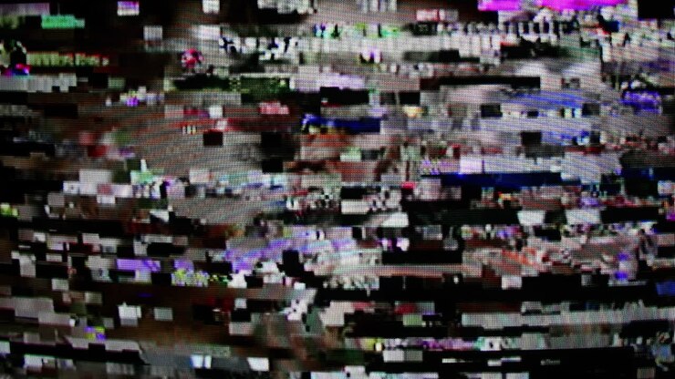 Distorted TV screen