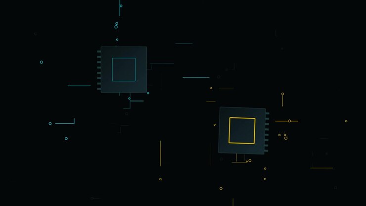 Digital Microchip Processors with Animated Data Flow Lines