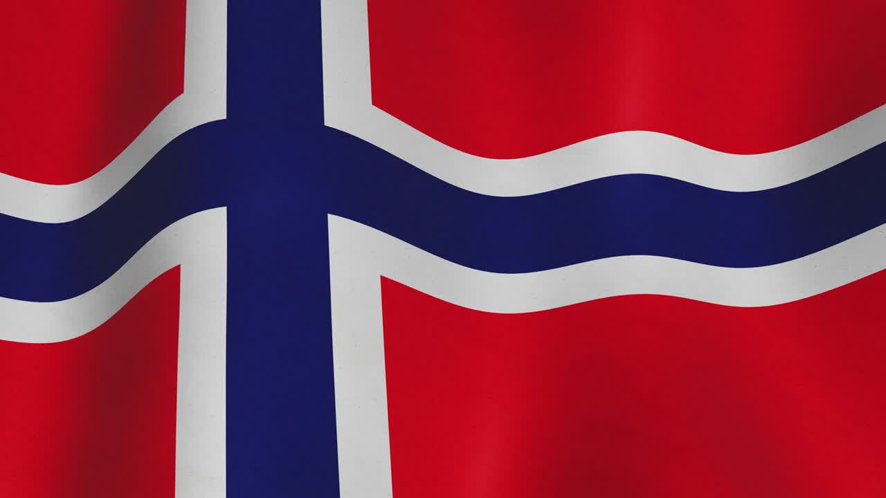 바람 에 흔들리는 노르웨이 국기 - 원활 한 비디오 애니메이션