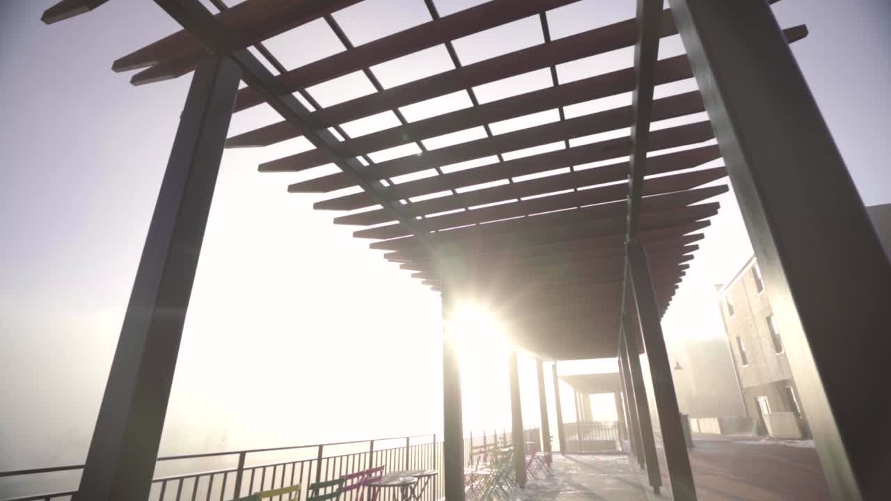 A cold January morning along with some winter precipitation and a bright sunrise make for some interesting details in Downtown Lynchburg.