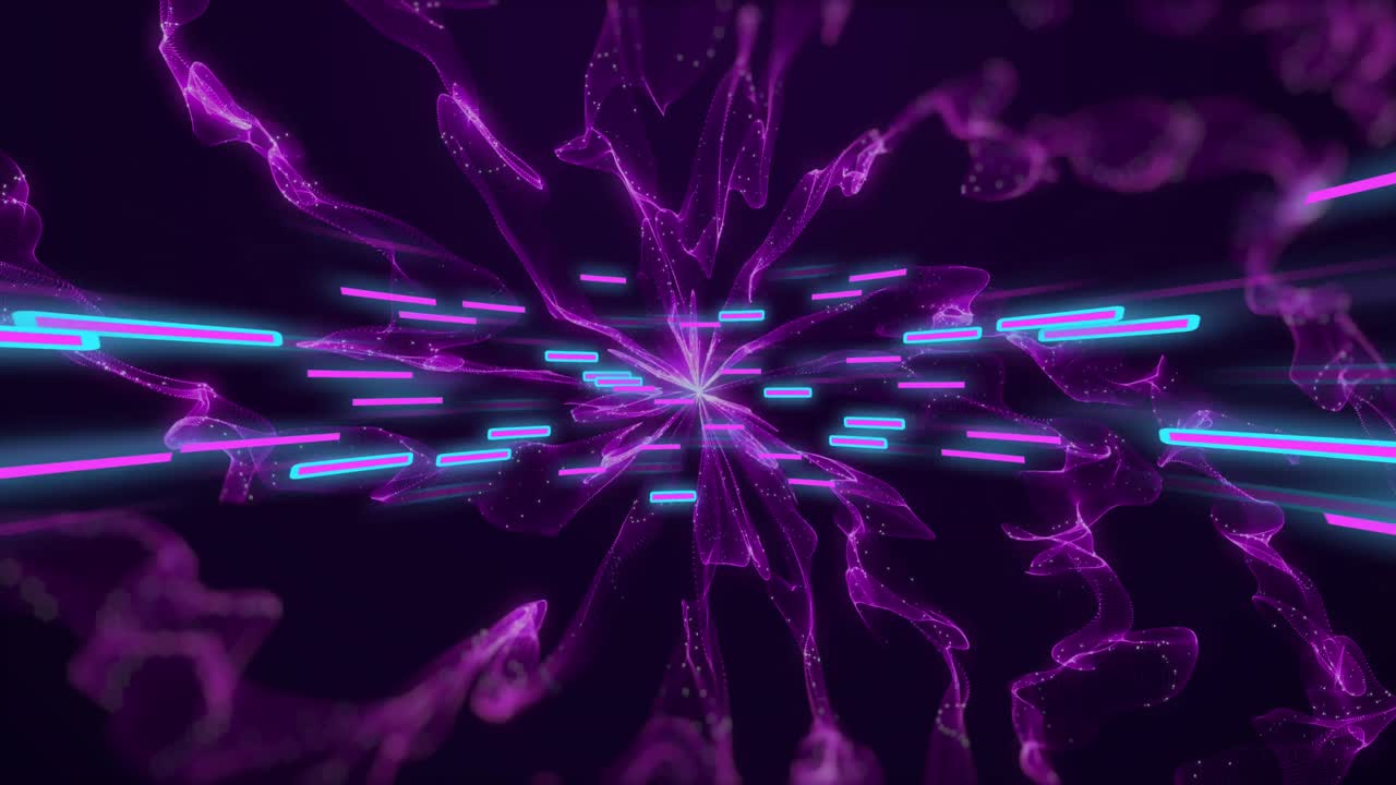 animación de rastros de luz brillante de la transferencia de datos sobre un fondo negro