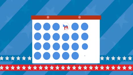 animación de la tarjeta de plantilla de token y el icono que se mueve sobre fondo azul