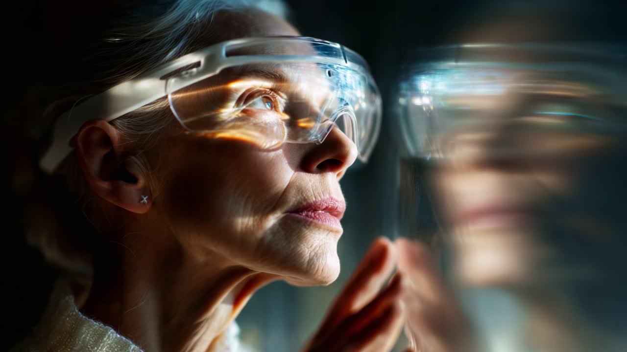 A Reflective Moment: An Elderly Woman Wearing Glasses Gazes Thoughtfully Outward, Capturing the Essence of Wisdom and Life Experience in a Quiet Setting