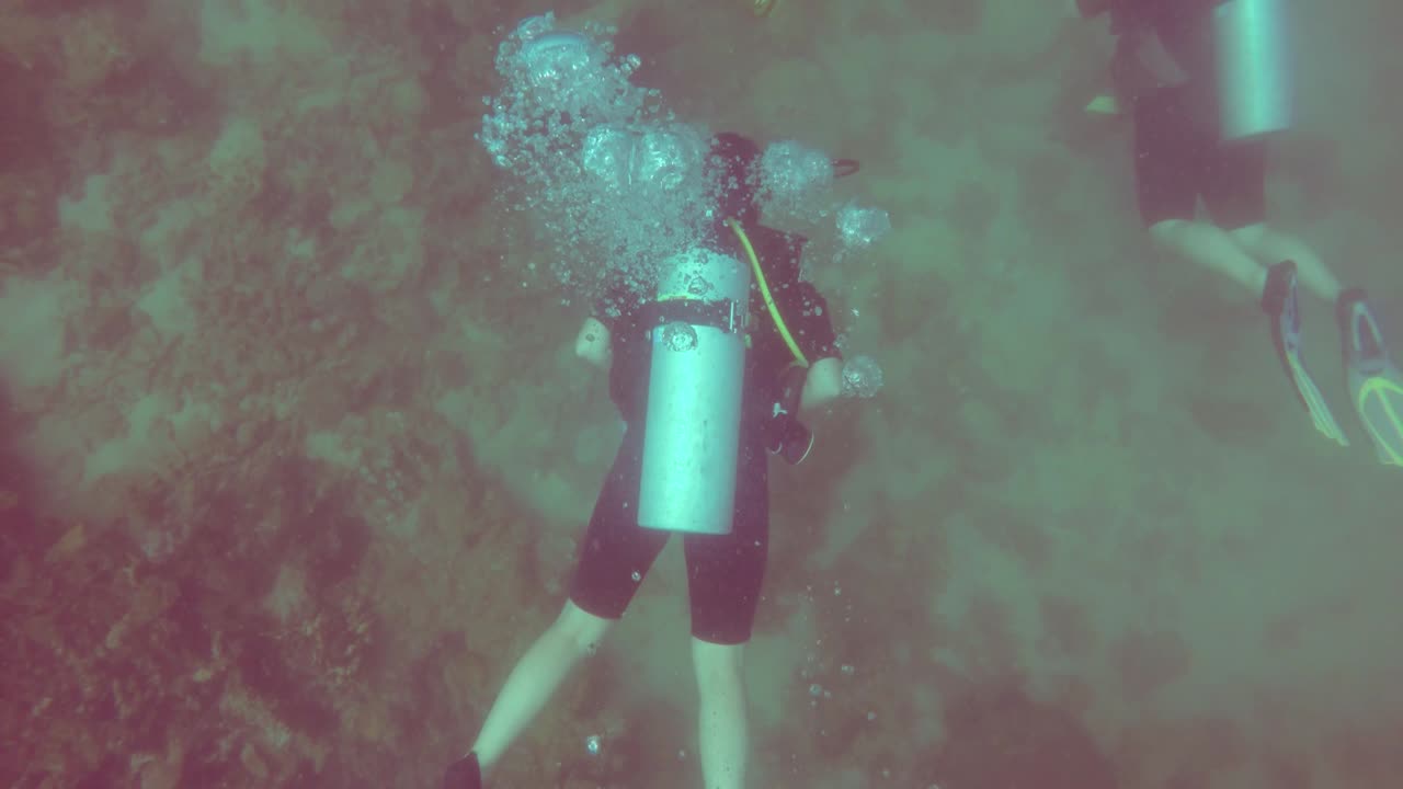 스쿠버 다이빙 거품