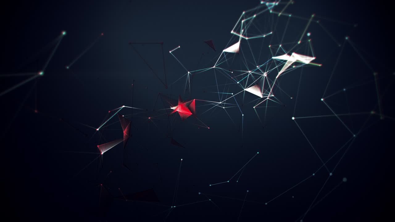 Abstract digital background with connected polygons loop