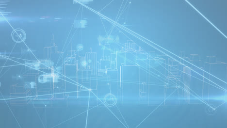 animation of digital city over data processing