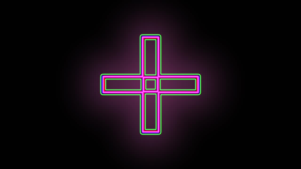 Neon purple cross shape