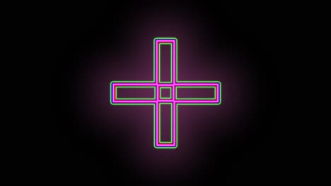 neon purple cross shape