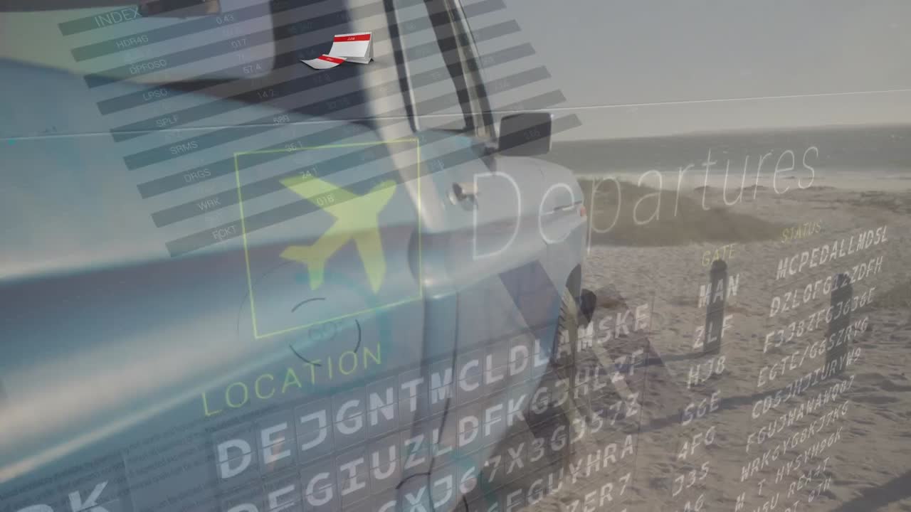 animación de los vuelos tabla de salida sobre gráficos y coche