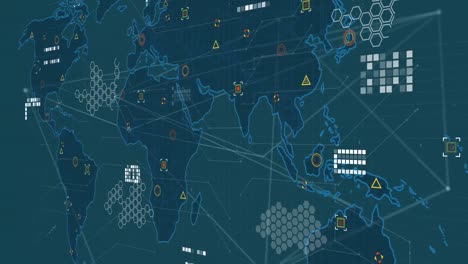 Animación-Del-Procesamiento-De-Datos-Sobre-Fondo-Azul