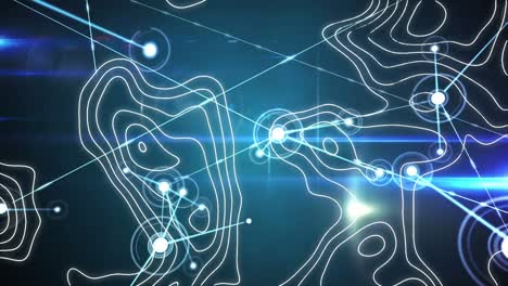 animation of topographic map lines with networks of connections