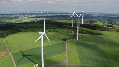 Drone-flight-over-a-wind-power-plant-in-germany