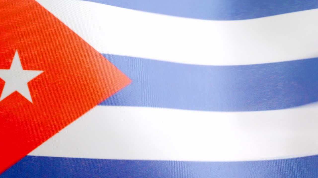 Cuban national flag waving by the wind