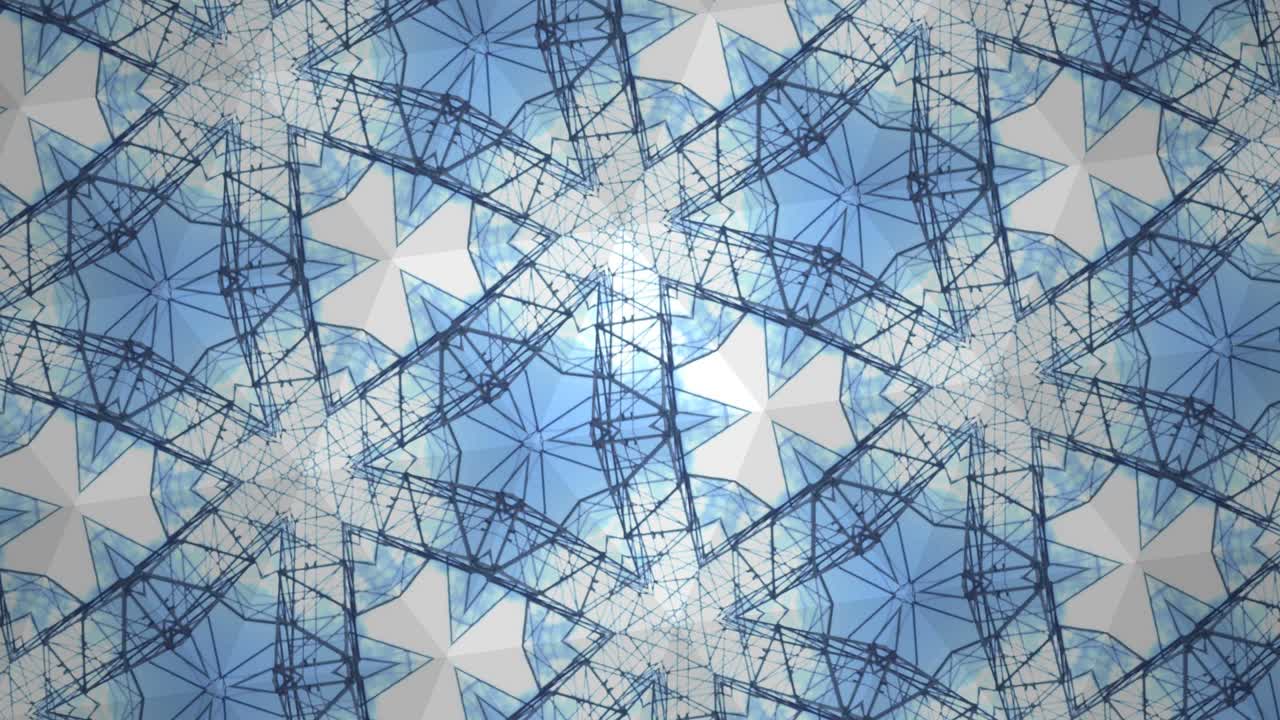 caleidoscopio azul y blanco