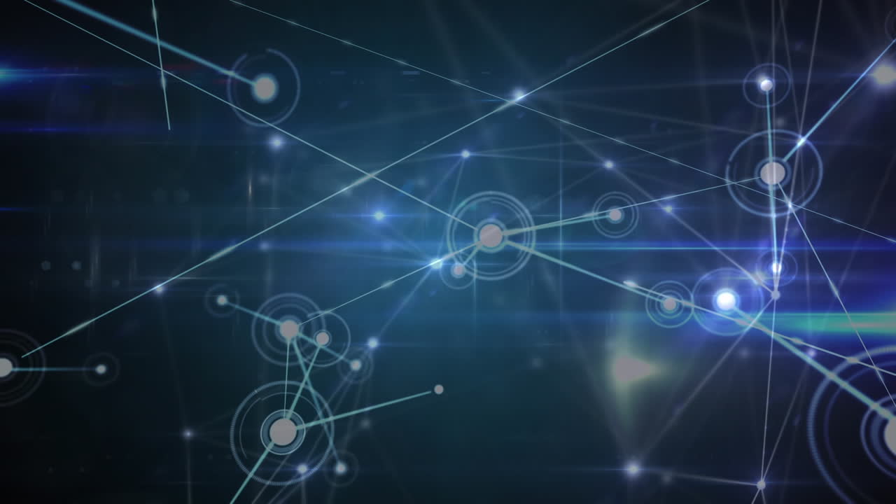 animación de la placa de circuitos informáticos y la red de conexiones