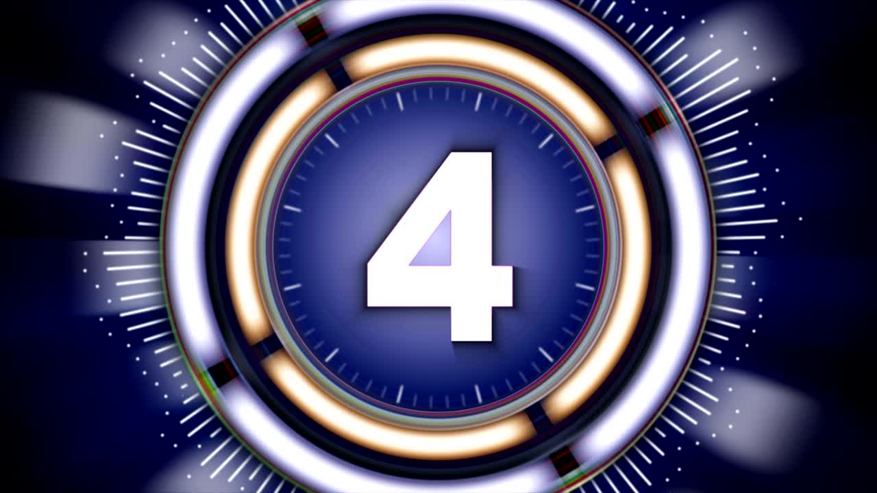 NUMBER 4, Top Ten Numbers Animation with Alpha Channel, Rendering, Background, Loop