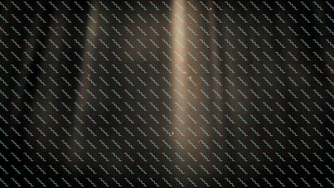 animación del patrón con filas de formas giratorias sobre puntos brillantes