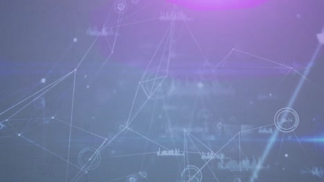 animación del procesamiento de datos sobre un fondo púrpura