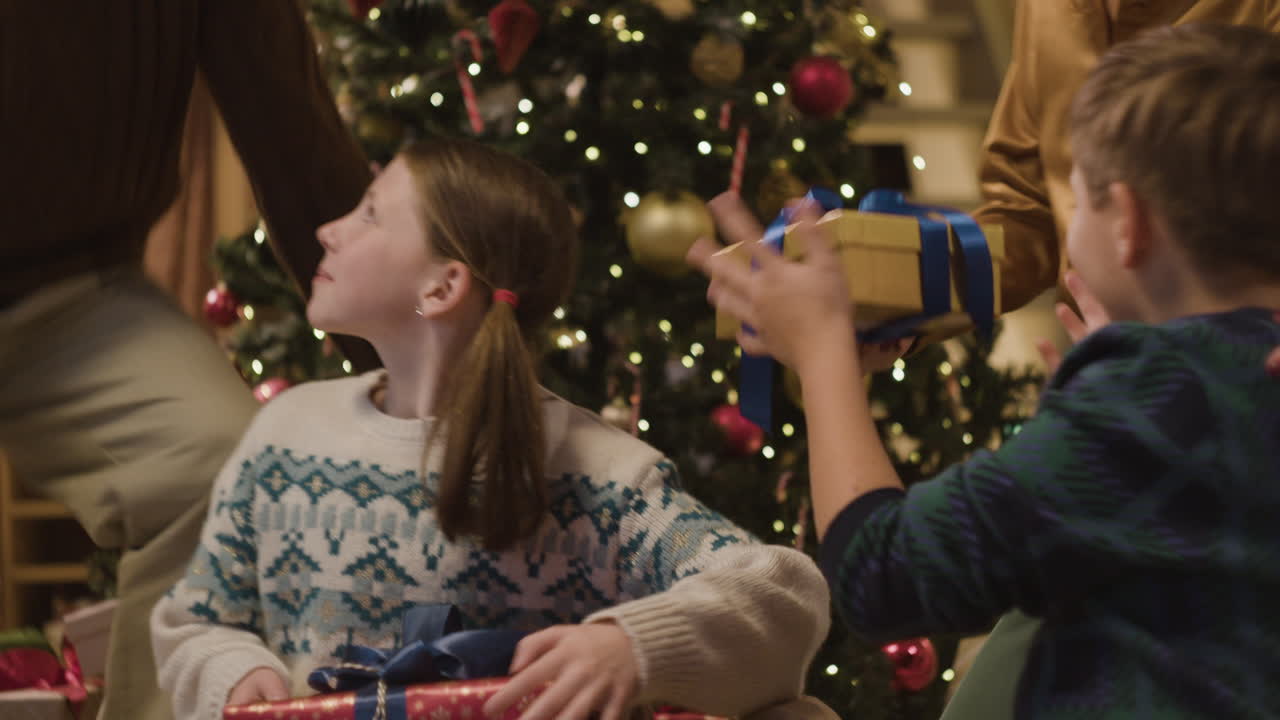 Family Christmas Celebration with Gifts