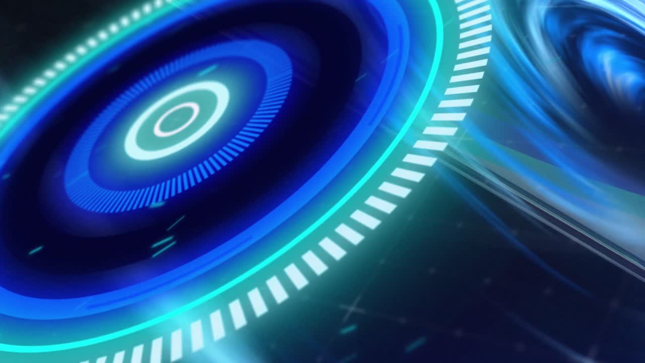 animación de escáneres de escaneo y cubo sobre fondo negro