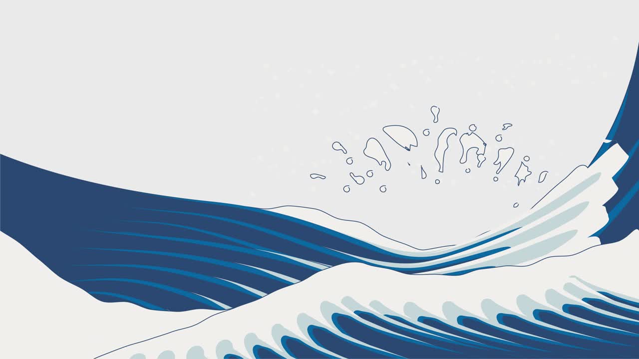 바다 파동의 애니메이션 (4k 해상도: 배경 투명)