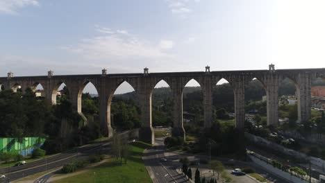 aqueduto das aguas livres - lisbon portugal aerial view