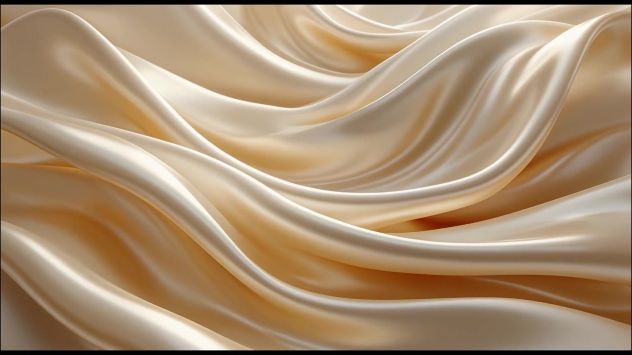 Flowing Cream Colored Satin Fabric Background