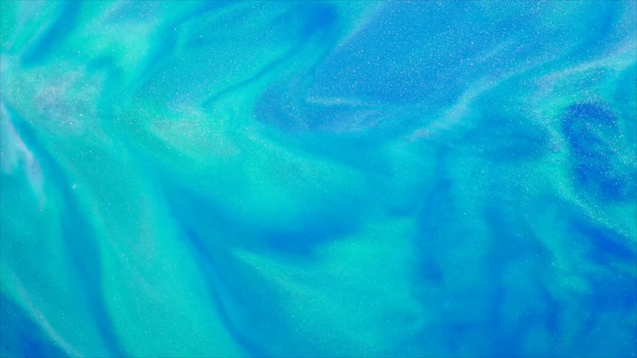 Arte Fluida Vivace Blu e Turchese con Particelle Glitter
