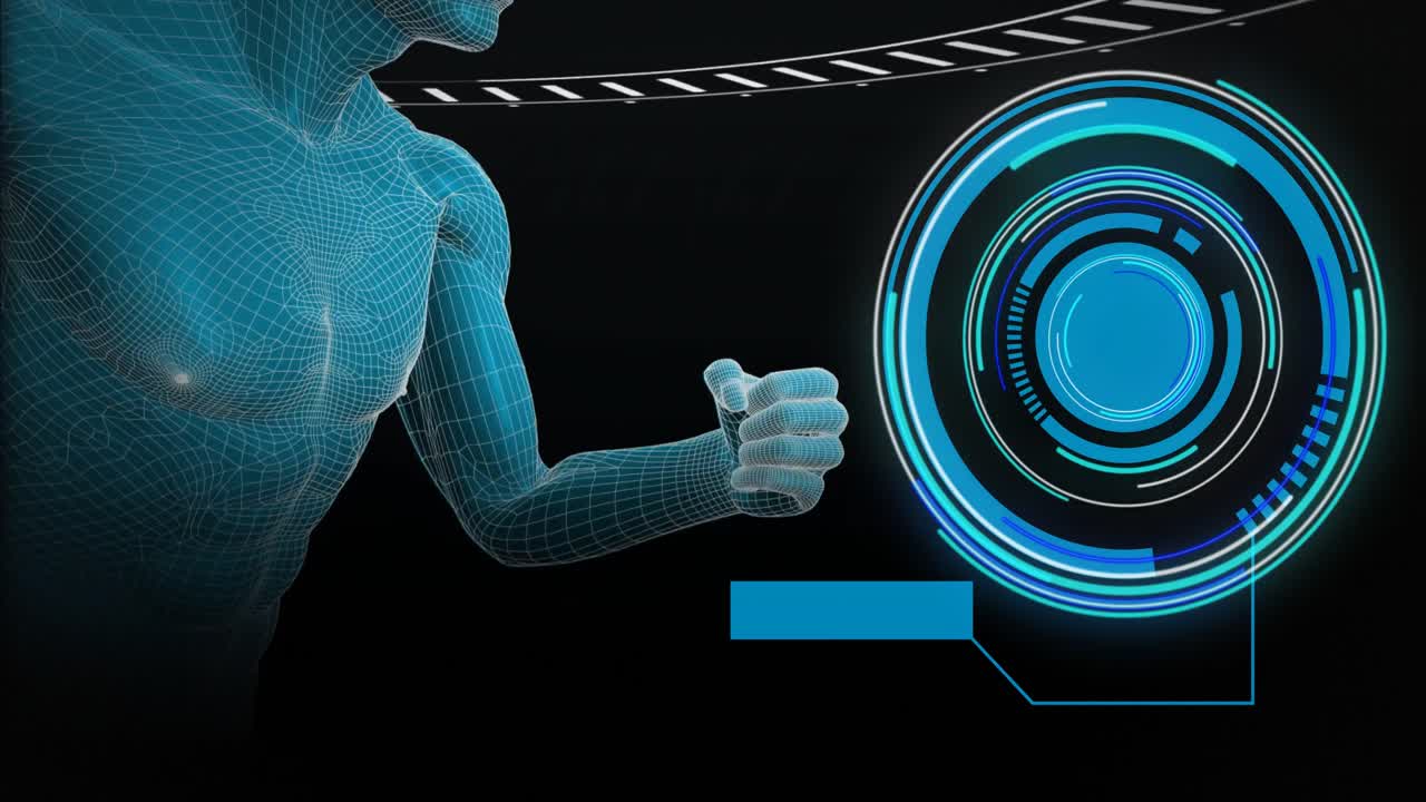 스 ⁇  스캐닝 및 데이터 처리와 함께 인간 달리기의 애니메이션