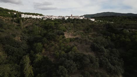 Beautiful-township-in-mountains-of-Spain,-aerial-view