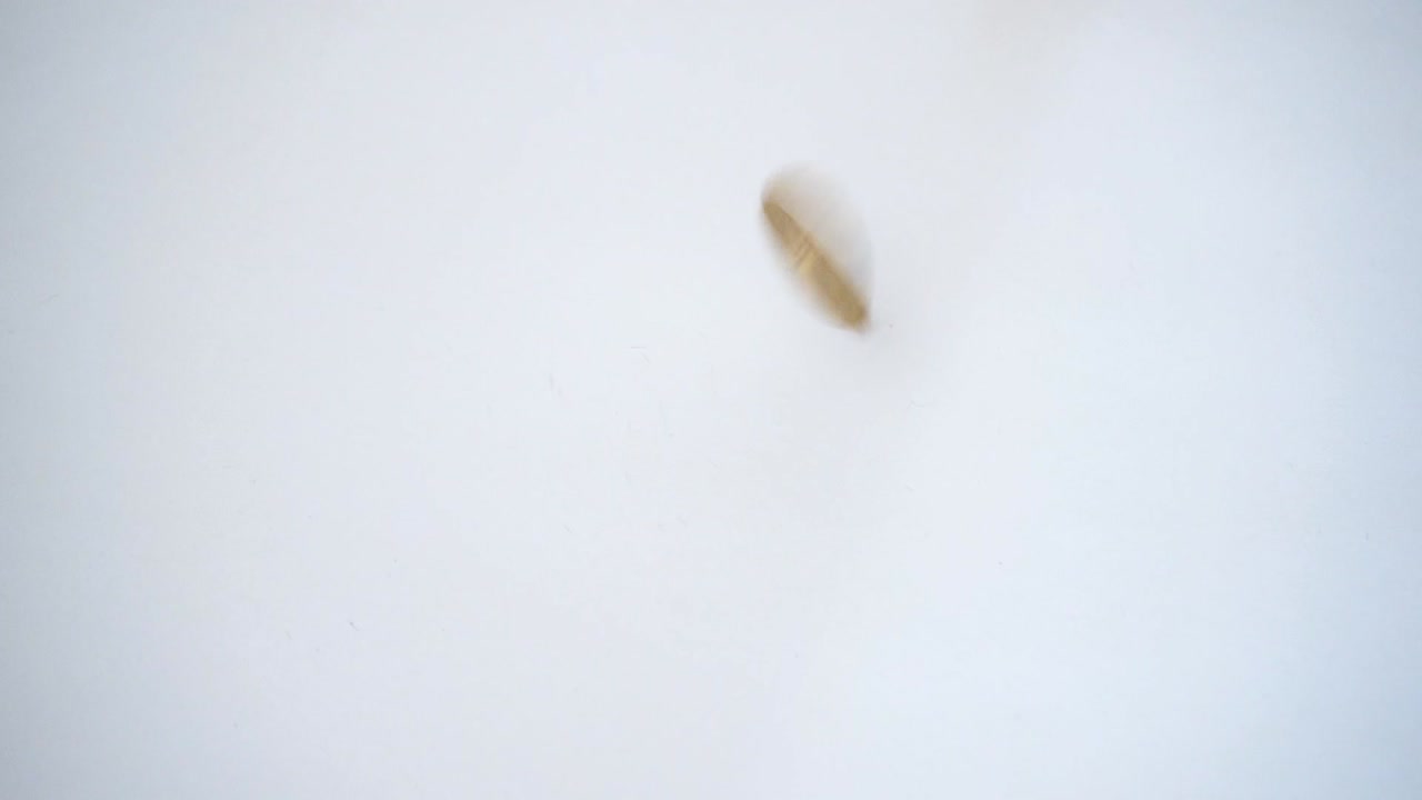 Spinning twenty cents euro coin in slow motion