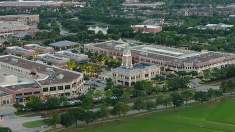 lacenterra center in katy, texas at dusk