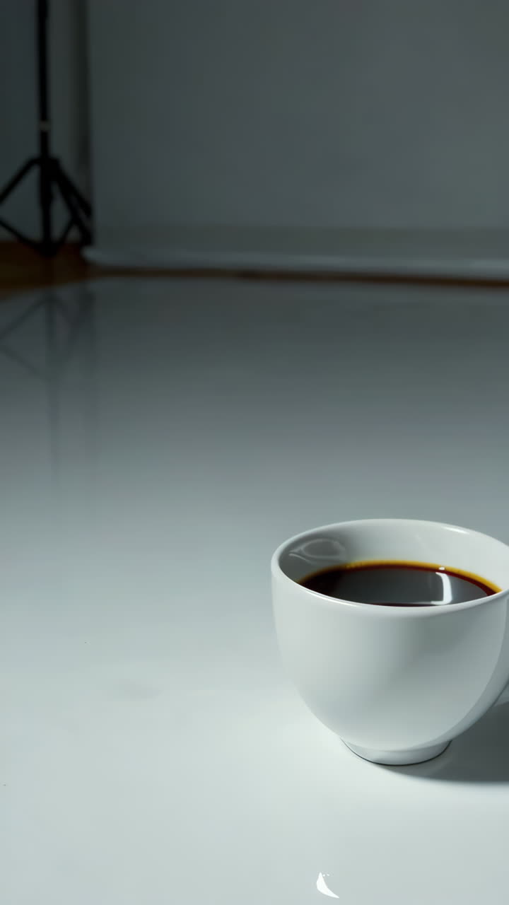 Coffee Splash in a White Cup