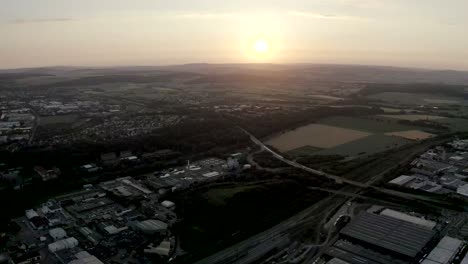 drone shot of goettingen at sunset