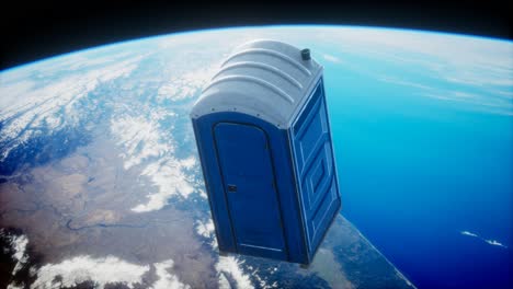 Portable-street-WC-toilet-cabin-on-Earth-orbit