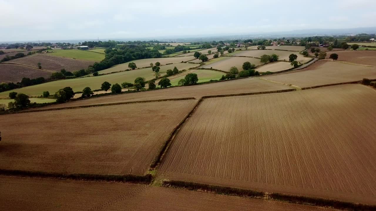 Aerial View of Farmland Landscape